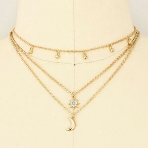 Moon & Sun Detail Layered Chocker
